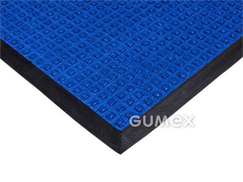 Vstupní rohož POLY RIB, 10mm, 450x750mm, kaučuková směs/PP vlákno, modrá